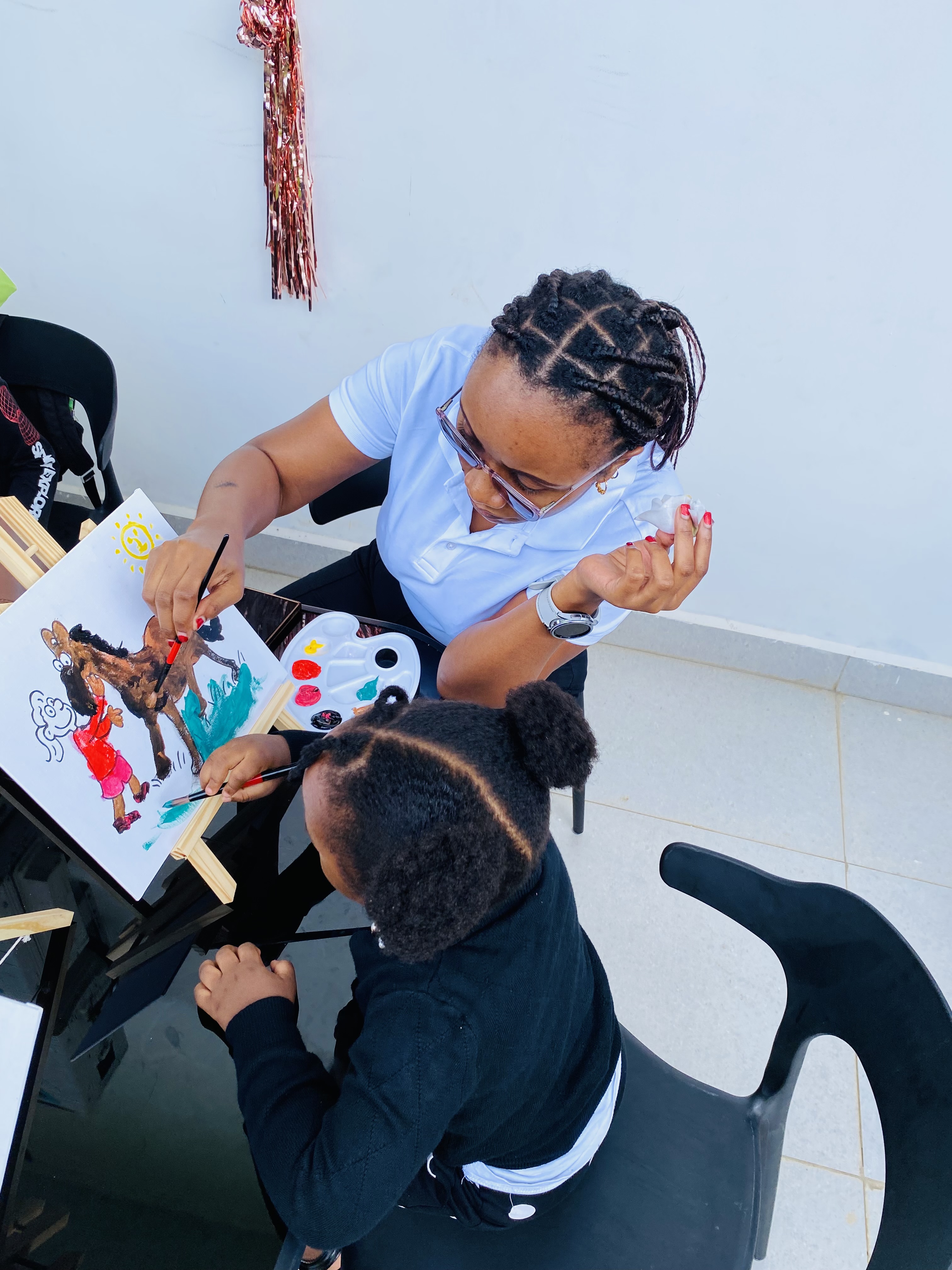 Happy children learning